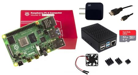 Kit Raspberry Pi 4 B 2gb Original + Fuente 3A + Gabinete + Cooler + HDMI + Mem 32gb + Disip   RPI0101